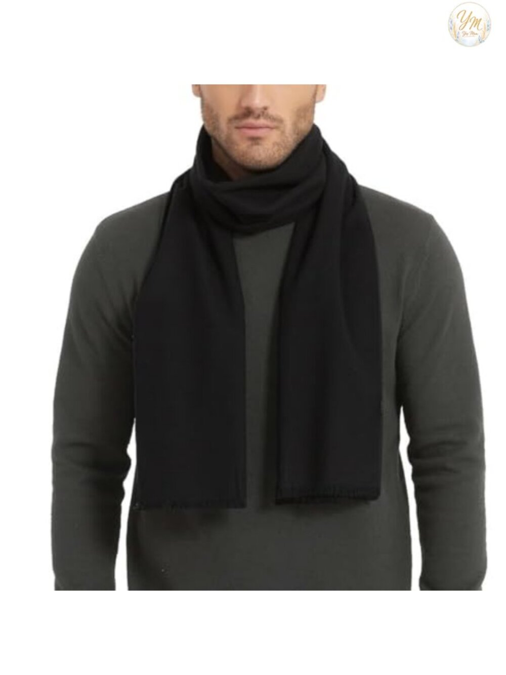 Luxurious Soft Silk Scarf for Men, Winter Warmth, 71" Long
